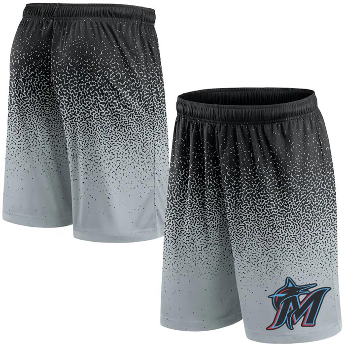 Men's Miami Marlins Black/Gray Ombre Shorts